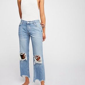 Free people mid rise straight leg jeans